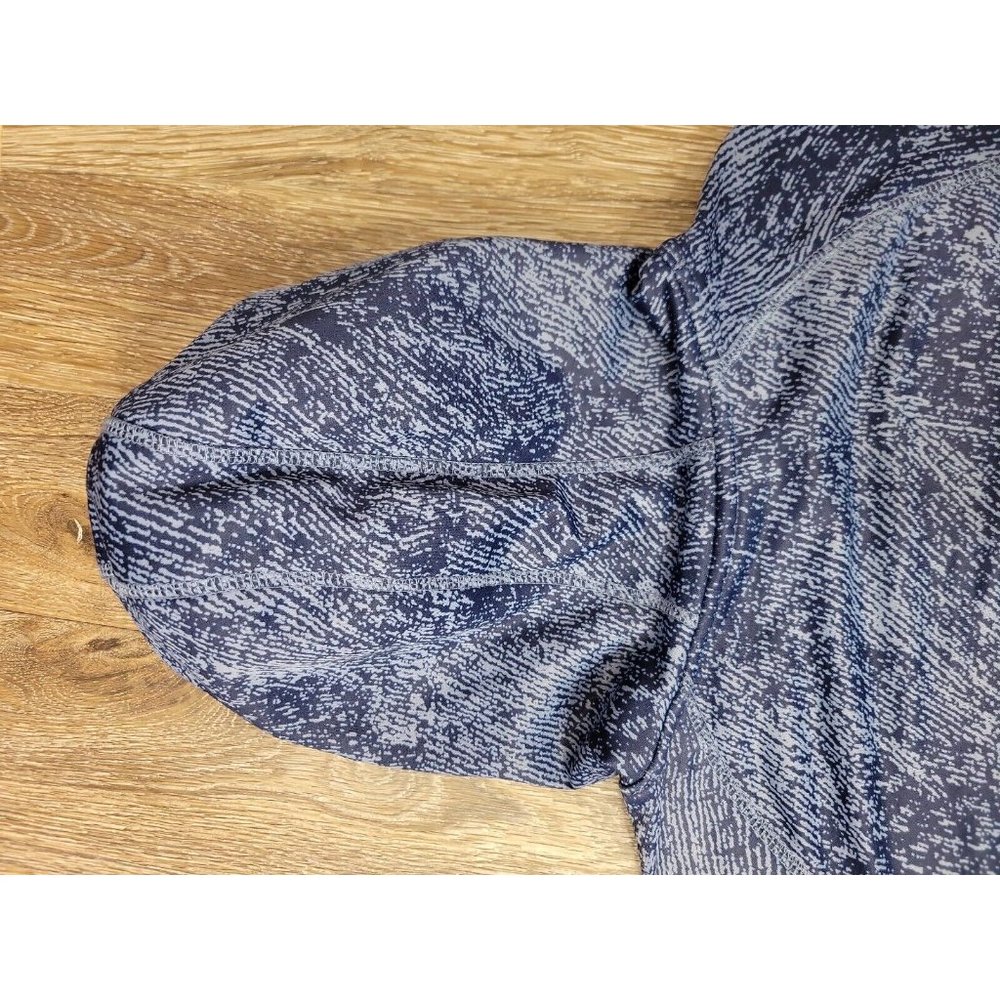 Adidas Youth Boys Pullover Hooded 2Tone Blue Sweatshirt Size 7 Logo Fleece Lined - Picture 10 of 10